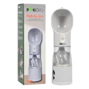 4in1 Hundewasserflasche mit Futterbehälter und Spatel Peti-to-Go PETI-175GREY